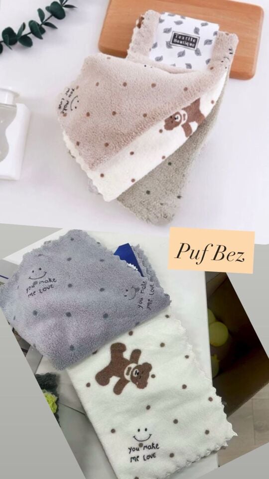 Karakuş ayıcıkli puf bez