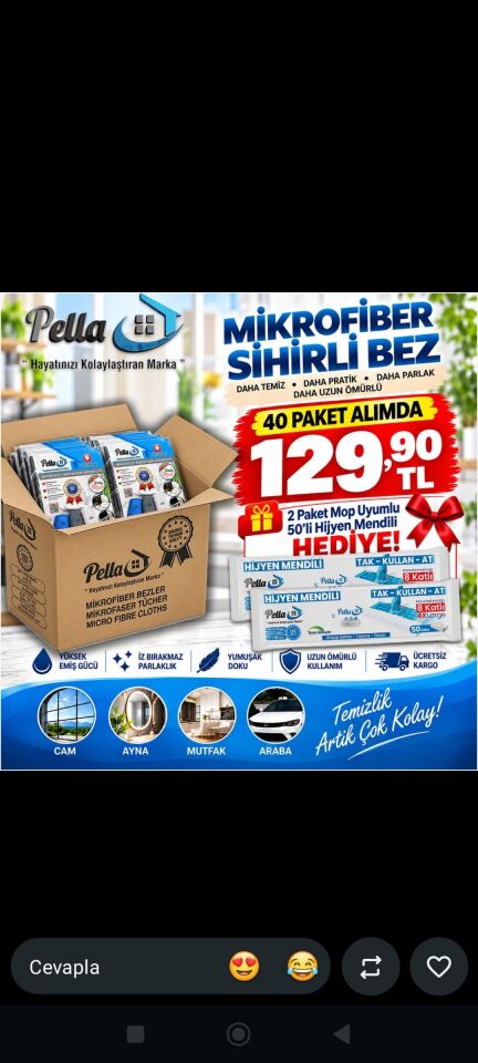 Pella 40 li paket  kargo ücretsiz
