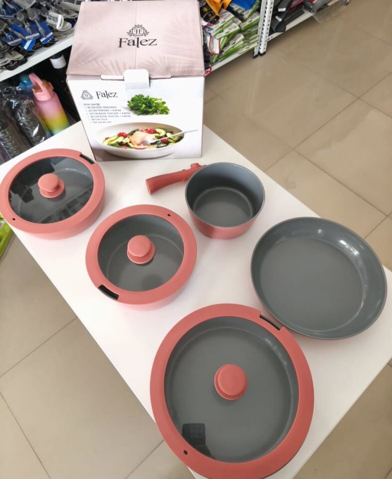 Falez tencere seti Pembe kargo ücretsiz